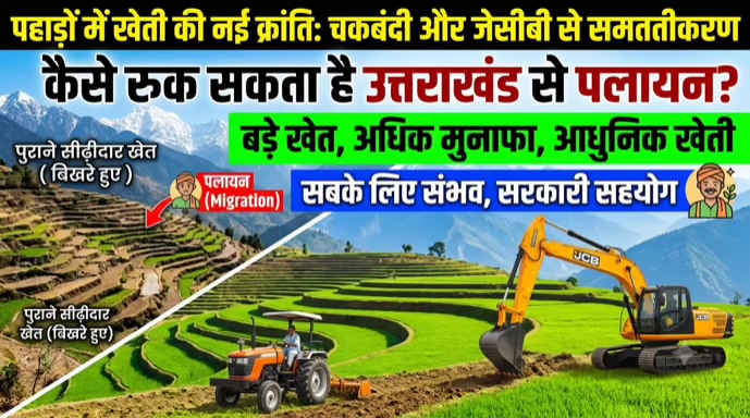उत्तराखंड के पहाड़ों में चकबंदी और भूमि समतलीकरण: पलायन रोकने का क्रांतिकारी रोडमैप